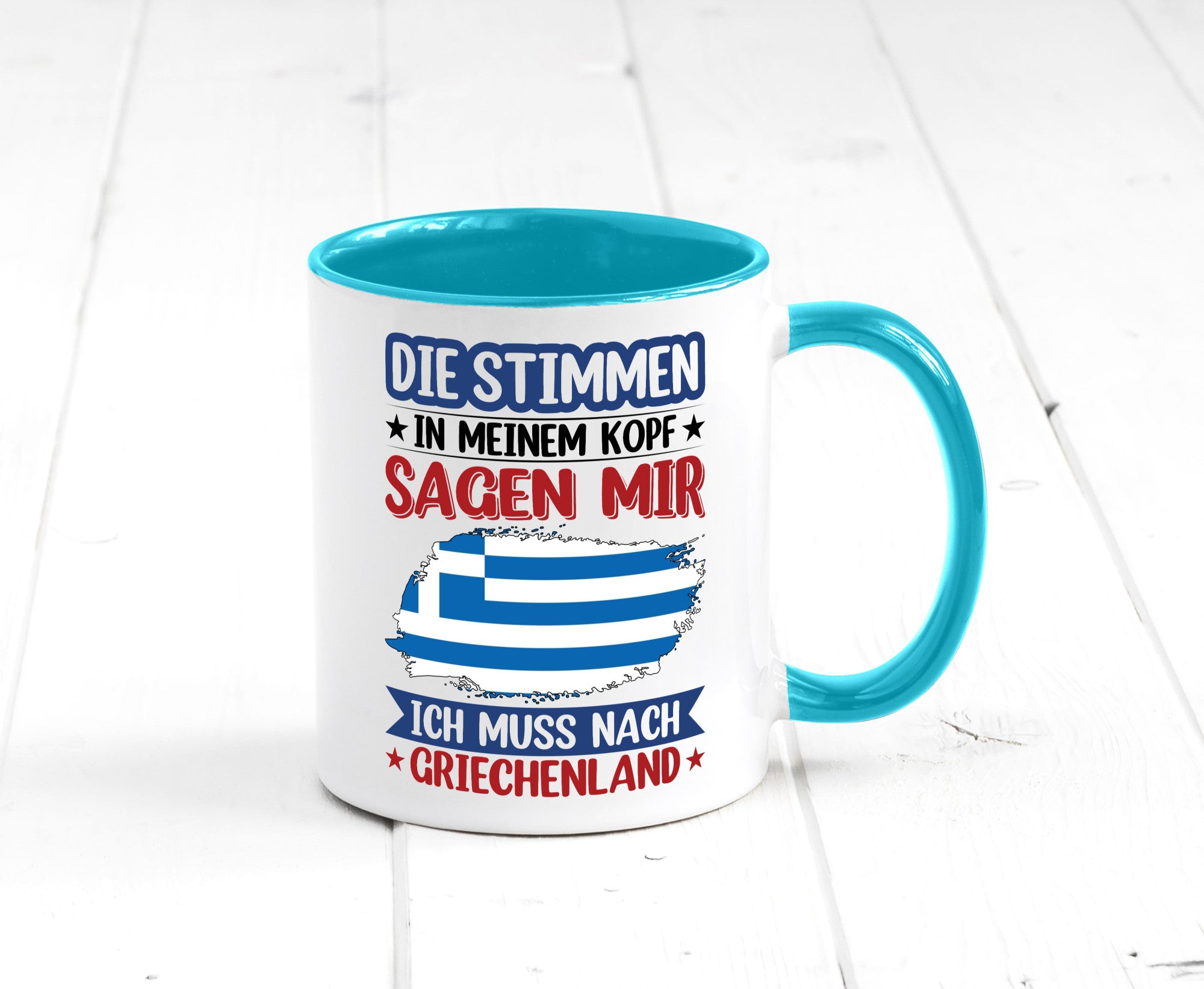 Griechenland | Urlaub Stimmen in meinem Kopf Traumland Humor Geschenkidee Tasse