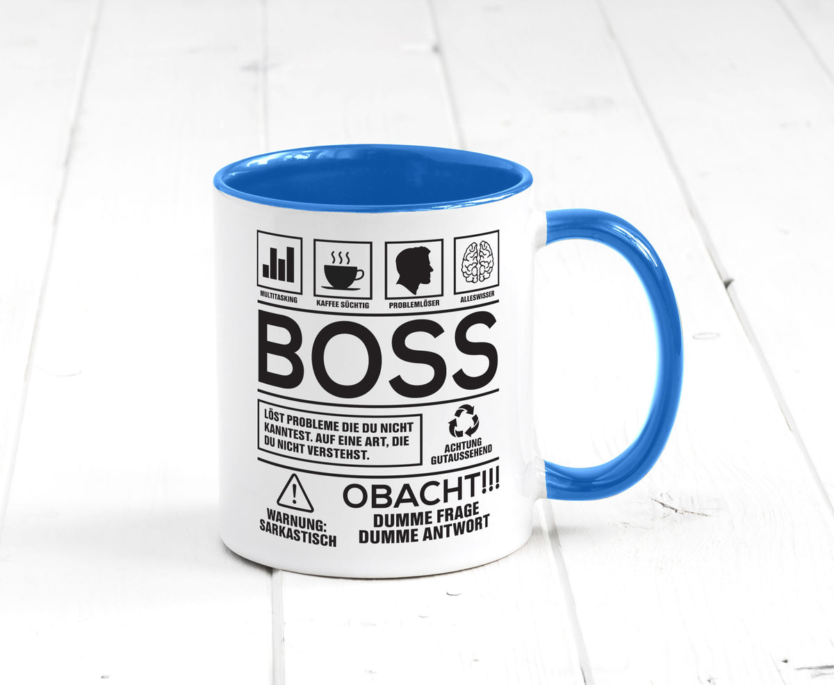 Achtung Probleme Boss | Führungskraft Vorgesetzter lustig Humor Geschenkidee Tasse