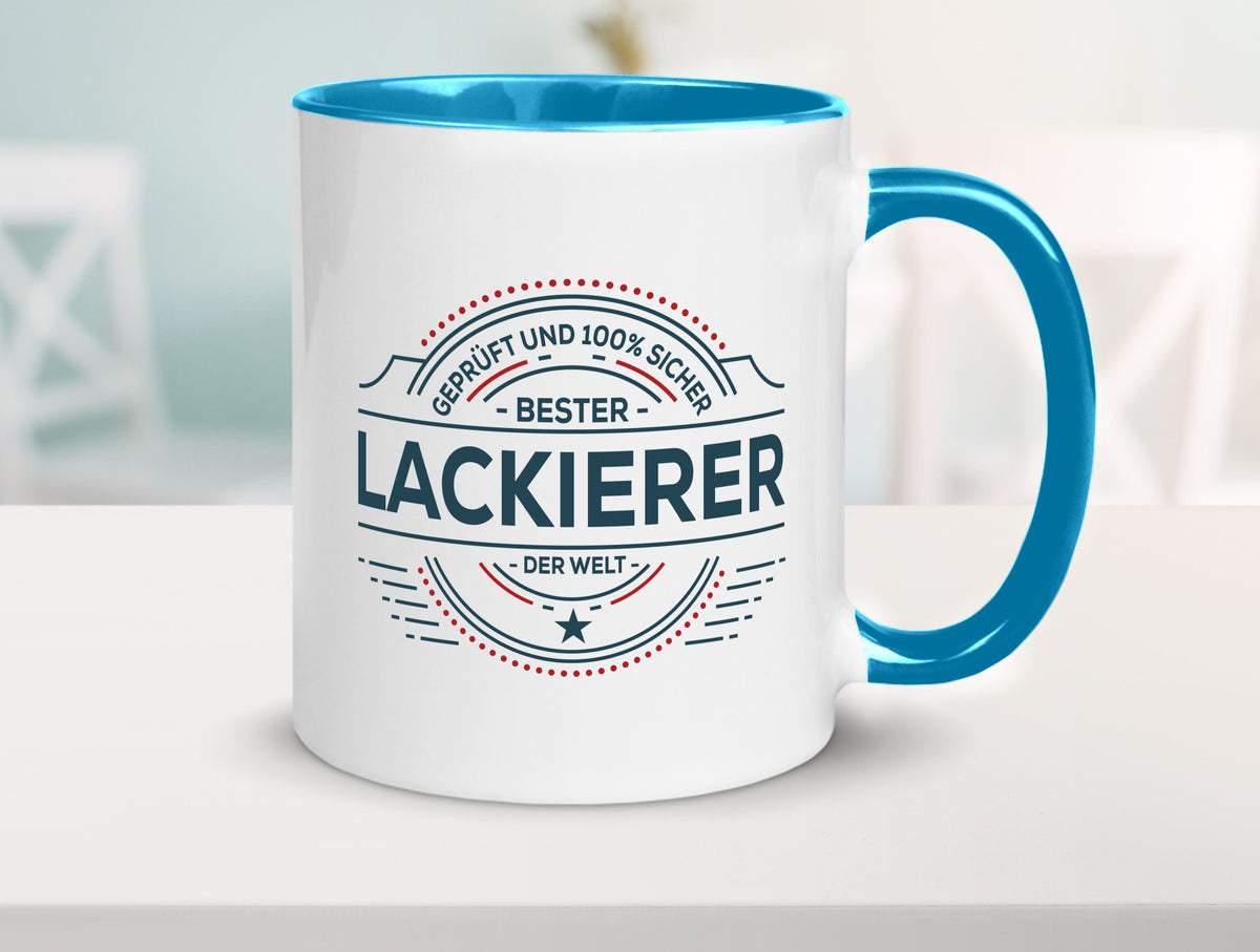 Geprüft und sicher: Lackierer | Definition lackieren Geschenk Humor Tasse