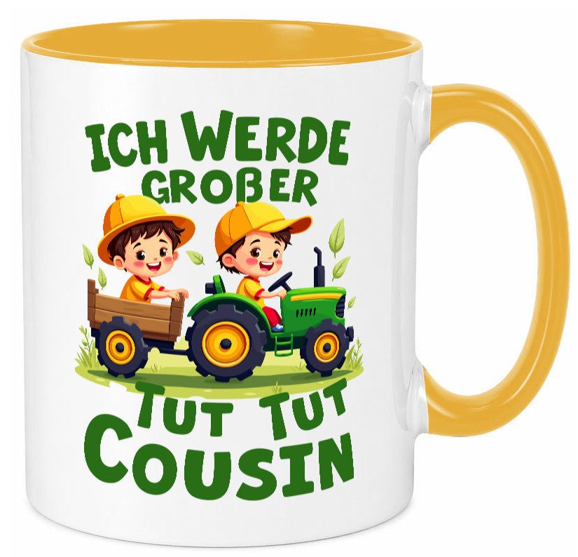 Ich werde Großer Cousin | Familie Bauer lustiger Spruch Geschenk Geschenkidee Tasse