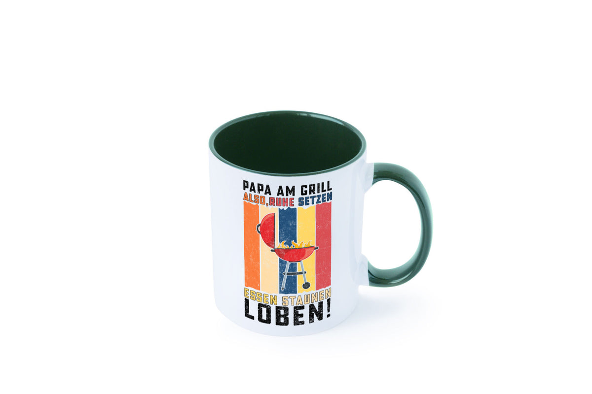 Papa am Grill | Grillmeister BBQ Grillabend v2 Geschenkidee Humor Tasse
