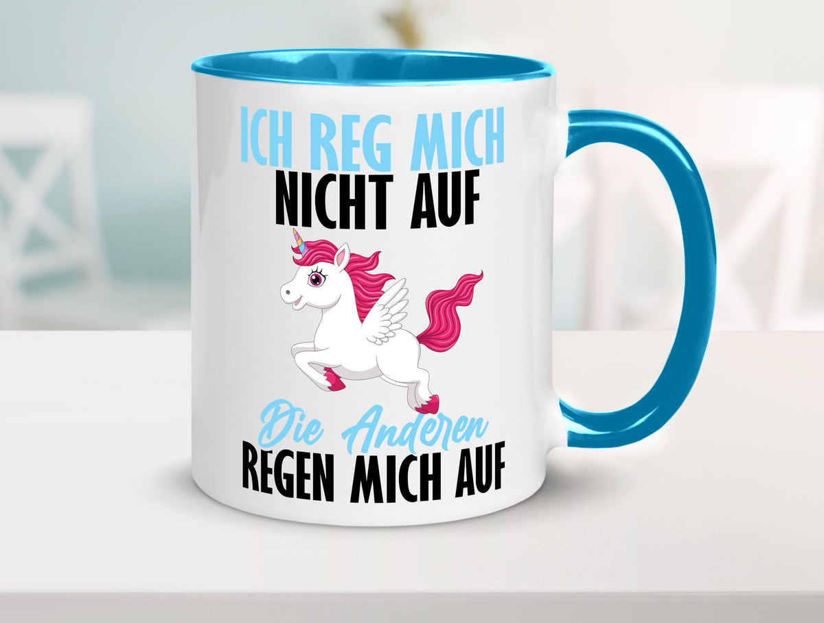 Ich reg mich nicht auf lustiger Spruch Geschenk Humor Geschenkidee Tasse