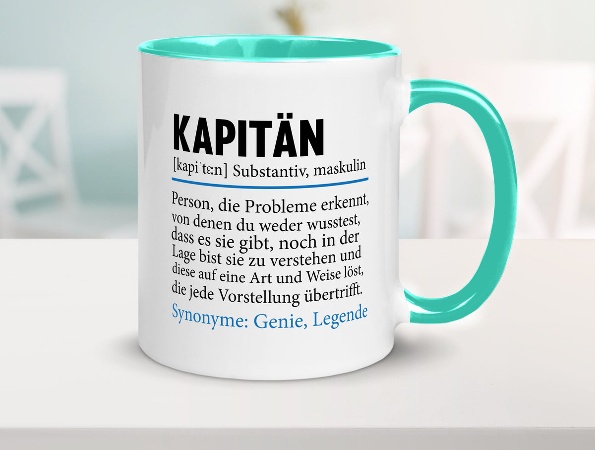 Kapitän | Spruch lustig Schiffskapitän Schiff Geschenk Humor Geschenkidee Tasse