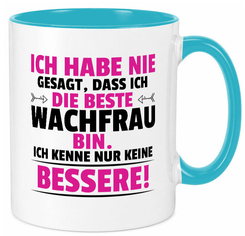 Die Beste Wachfrau | Wachpersonal Nachtwächter lustig Humor Geschenkidee Tasse