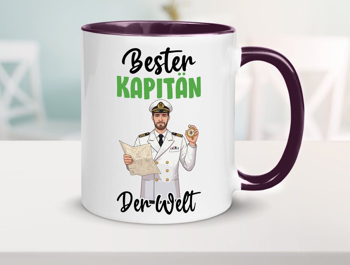 Bester Kapitän | Schiffskapitän Schiff v2 Geschenk Humor Geschenkidee lustiger Tasse
