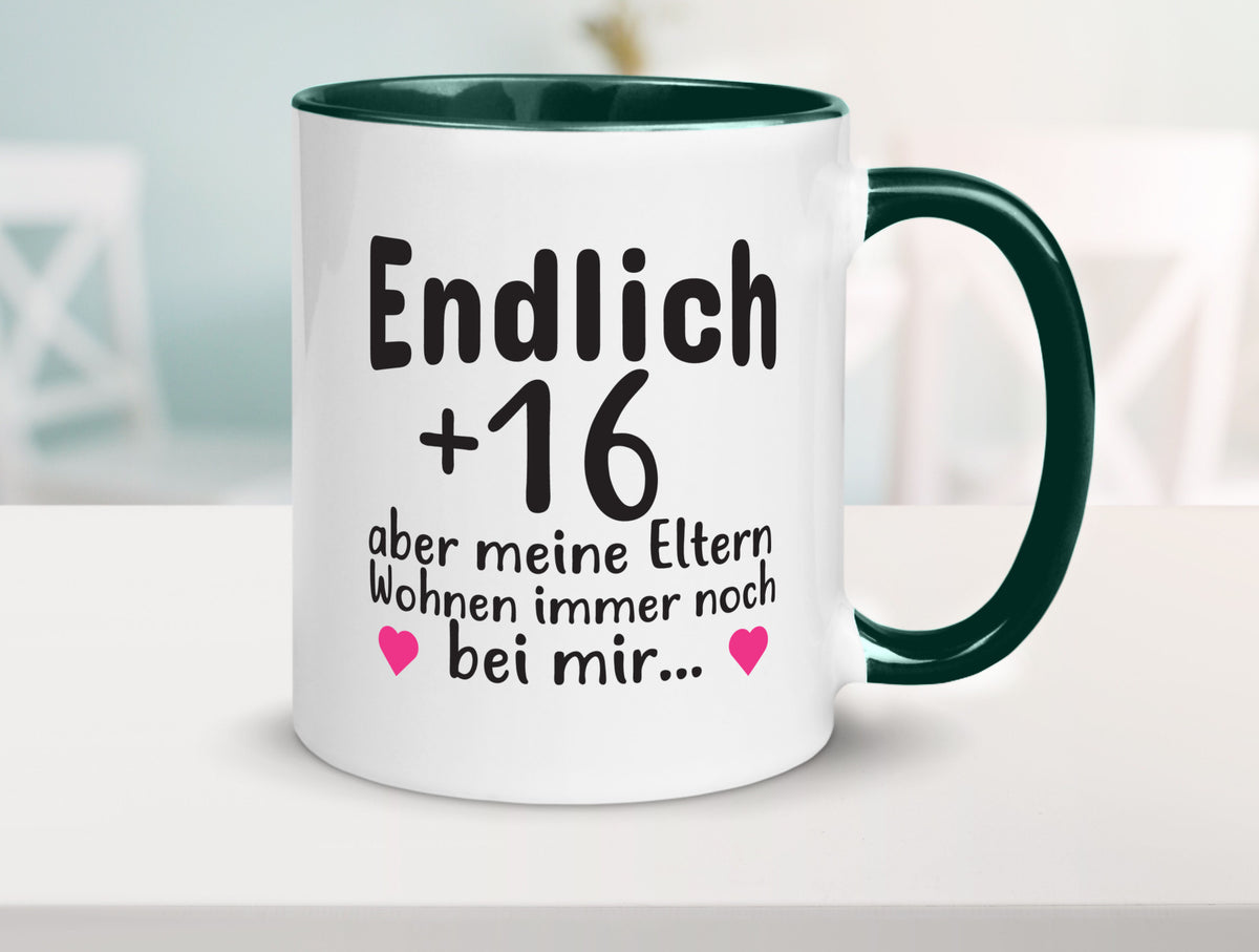 Endlich 16 | Geburtstag Tasse Spruch Mädchen Geschenkidee Humor