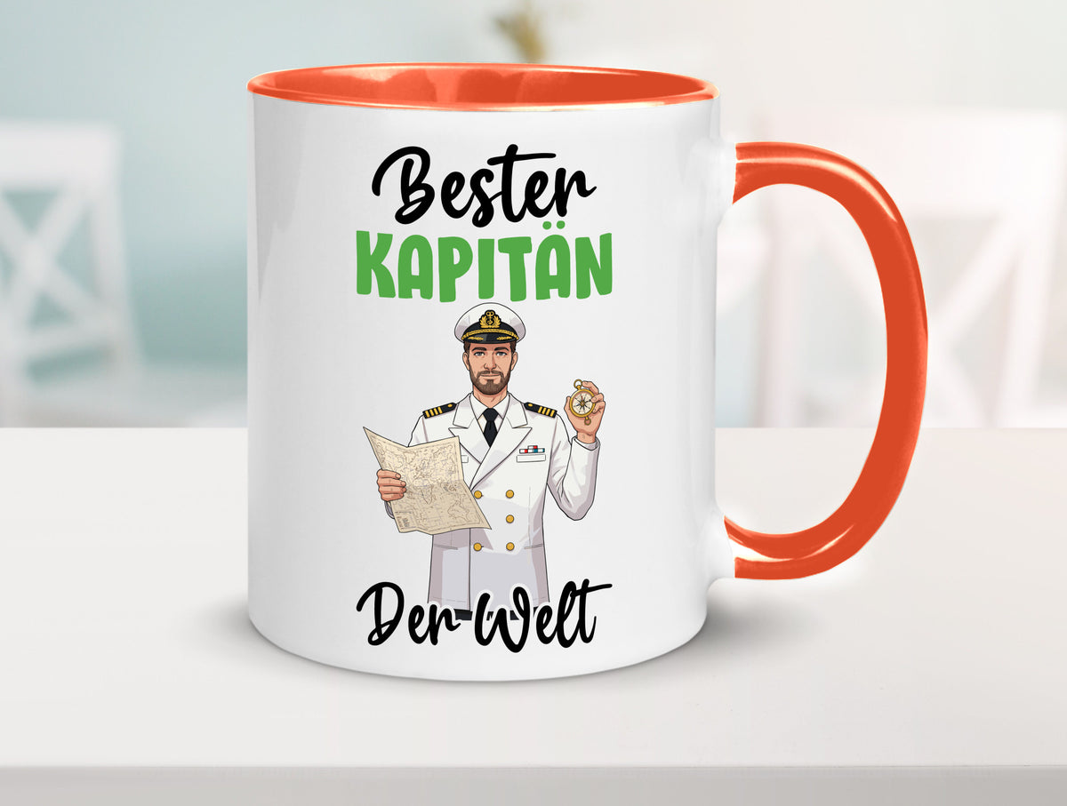 Bester Kapitän | Schiffskapitän Schiff v2 Geschenk Humor Geschenkidee lustiger Tasse