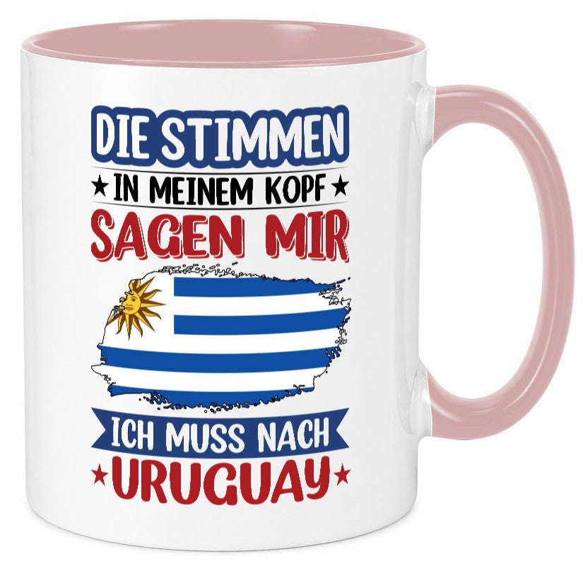 Uruguay | Urlaub Stimmen in meinem Kopf Traumland Geschenk Humor Geschenkidee Tasse