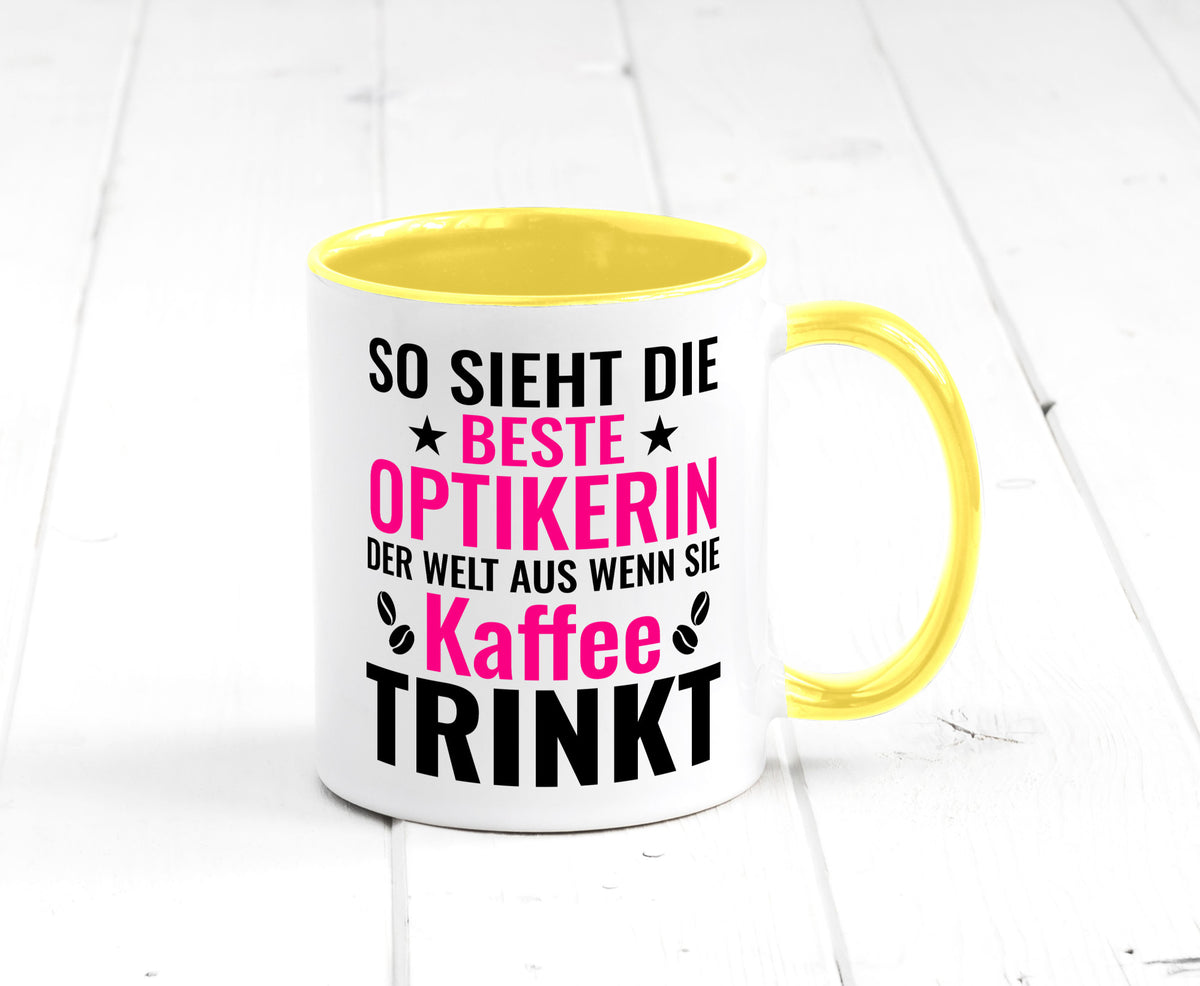 Kaffee trinkt: Optikerin | Augenoptik Geschenkidee Humor Tasse