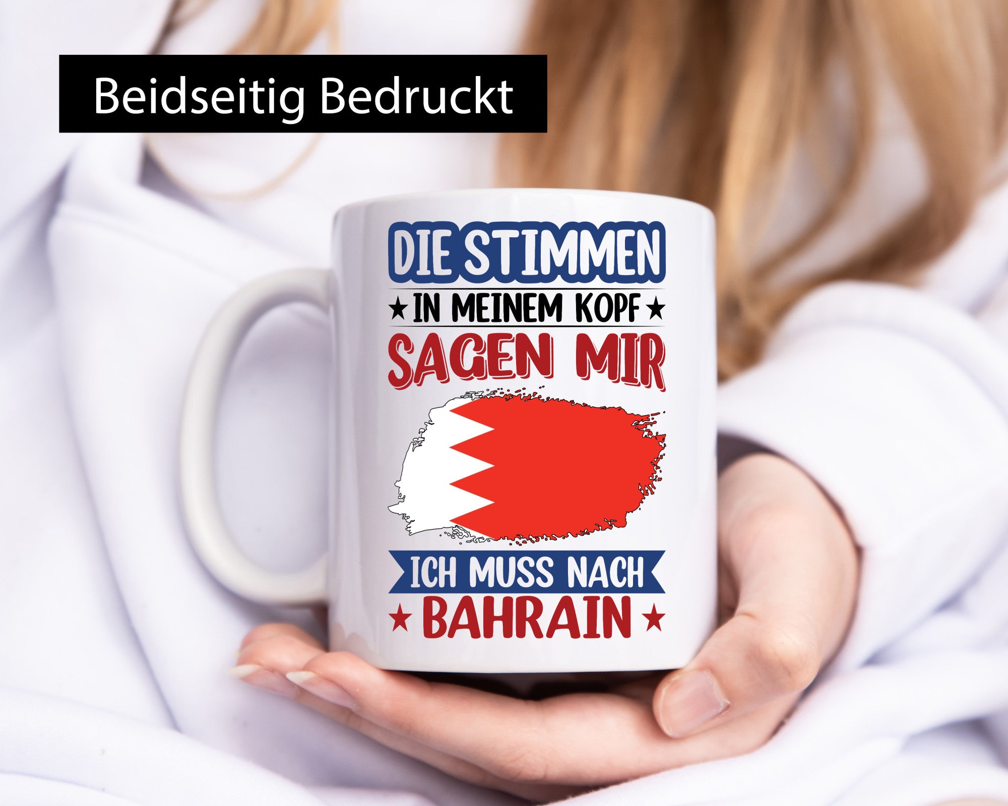 Bahrain | Urlaub Stimmen in meinem Kopf Traumland Humor Geschenkidee Tasse