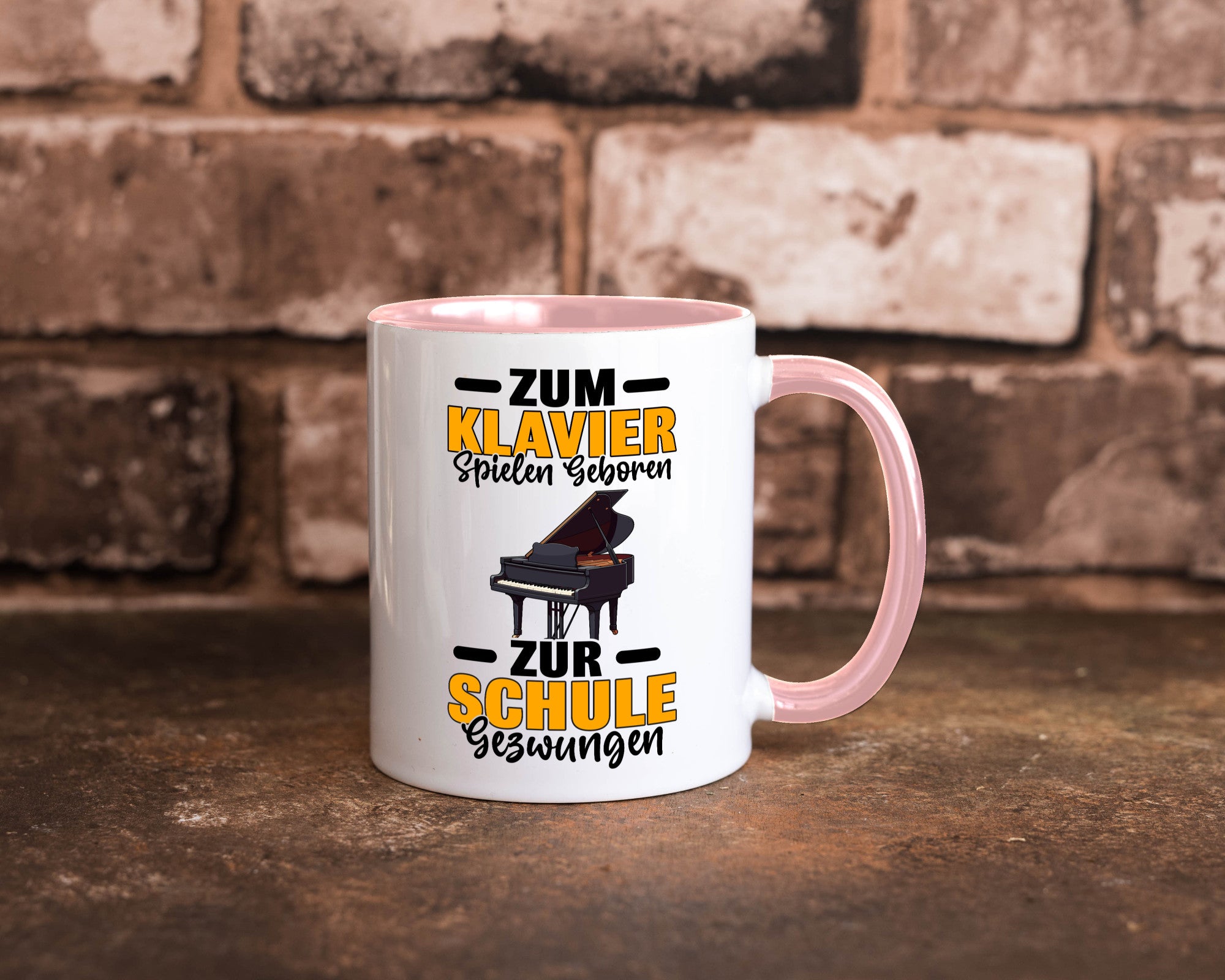 Zum Klavier spielen geboren zur Schule gezwungen v2 lustiger Spruch Geschenk