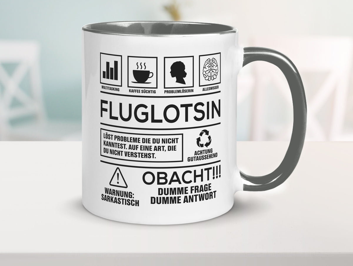 Achtung Probleme Fluglotsin | Flughafen Flugverkehr Geschenk Humor Geschenkidee Tasse