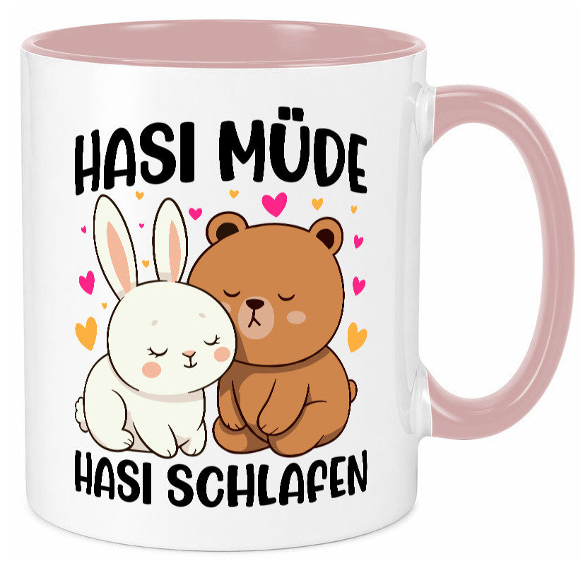 Hasi Müde | schlafen Kaninchen Häschen v2 lustiger Spruch Geschenk Humor Tasse