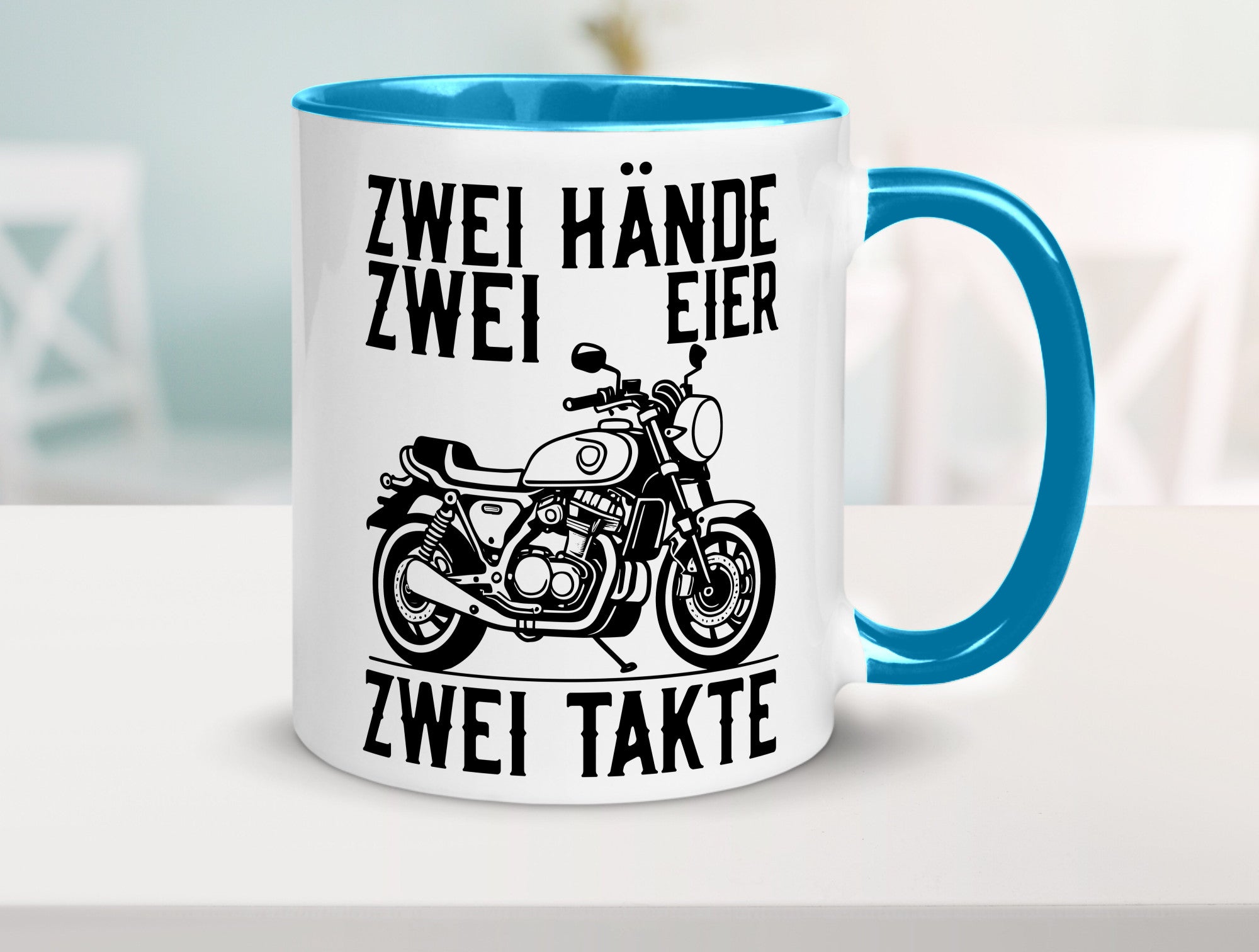 Zwei Hände | Zweitaktmotor Motorrad Moped Biker Geschenkidee Humor Tasse