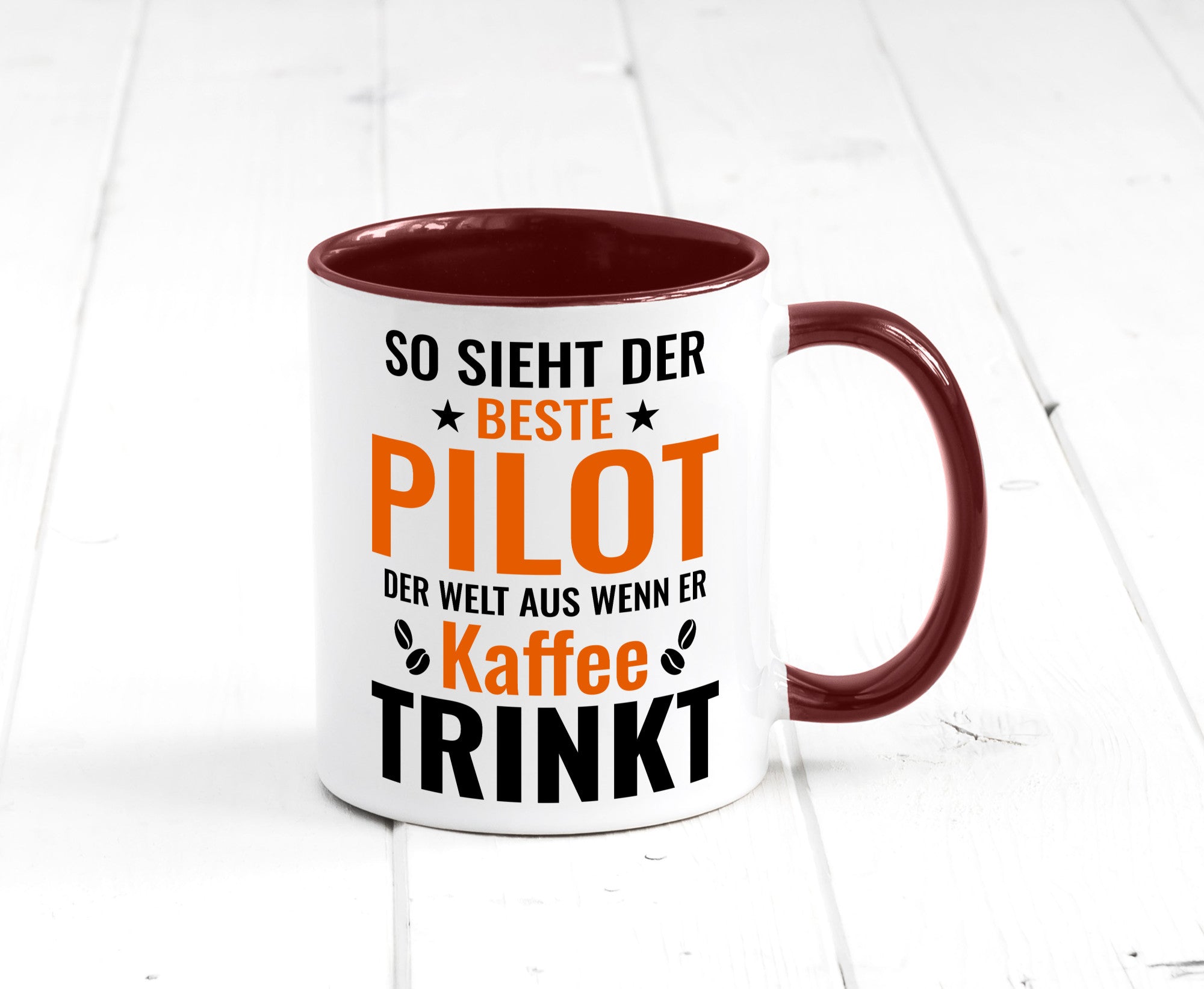 Kaffee trinkt: Pilot | Flugzeug Piloten lustiger Spruch Geschenk Humor