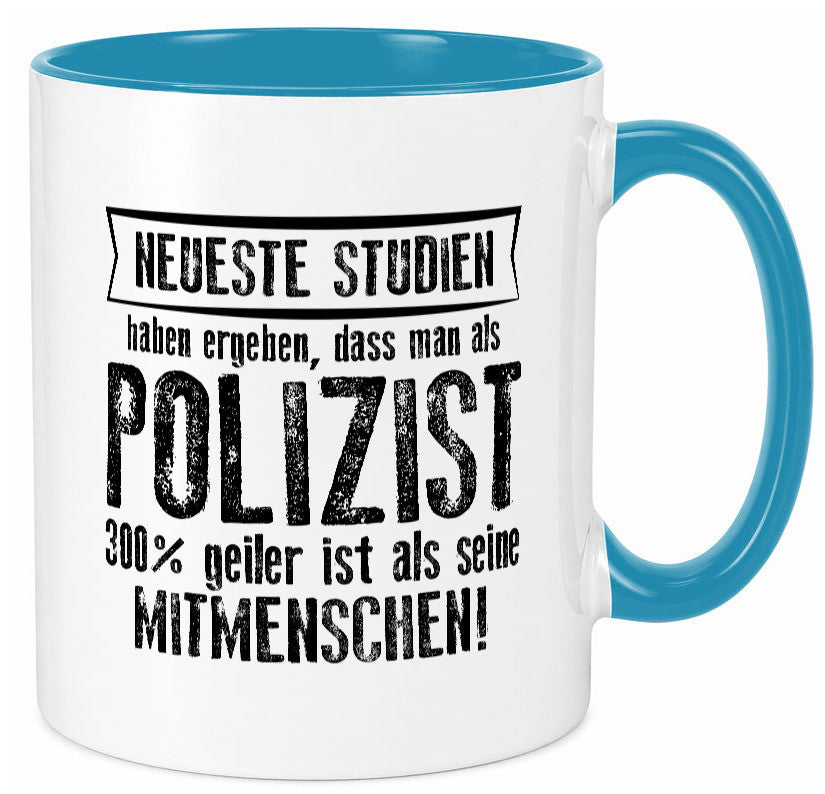 Neuste Studien: Polizist | Polizei Geschenk Humor Geschenkidee lustiger Spruch Tasse