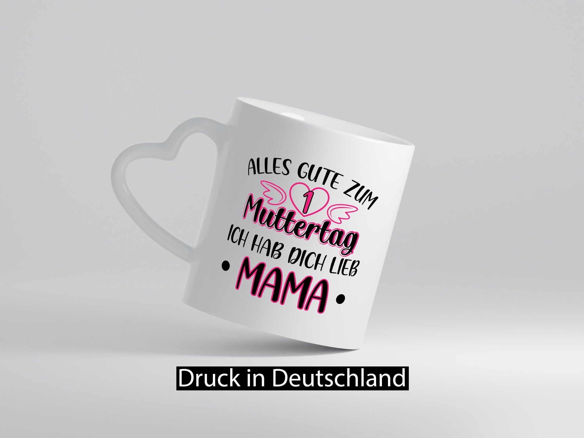 1. Muttertag, hab dich lieb, Mama | Herz Flügel Geschenk Familie Geschenkidee