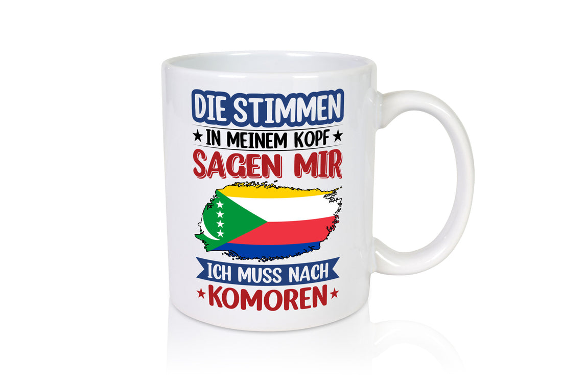 Komoren | Urlaub Stimmen in meinem Kopf Traumland Humor Geschenkidee Tasse