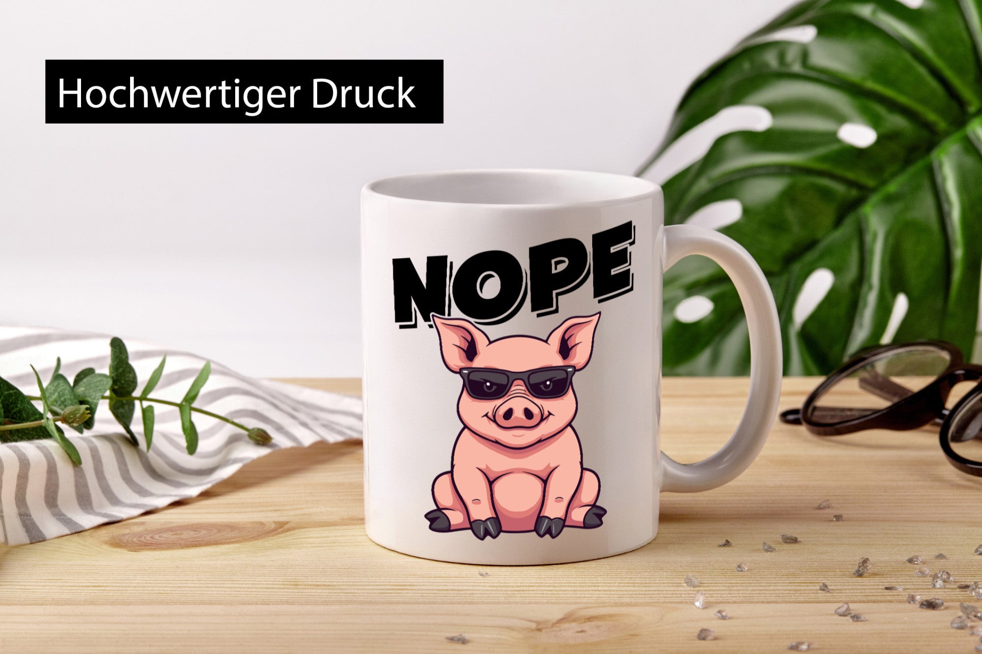 Nope | Schwein Kein bock lustig Humor Geschenkidee Geschenk Tasse