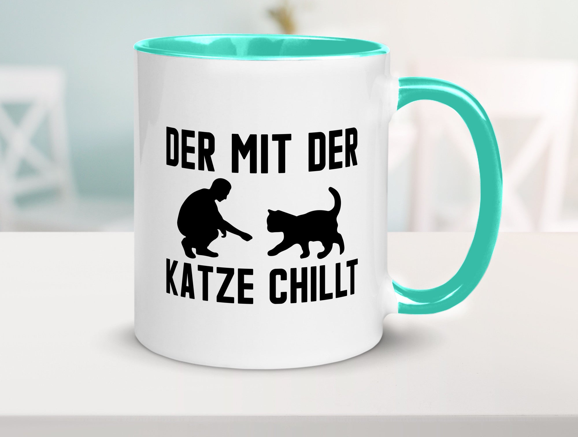 Mit der Katze | Chillen Katzenliebhaber Tierfreund lustiger Spruch Geschenk