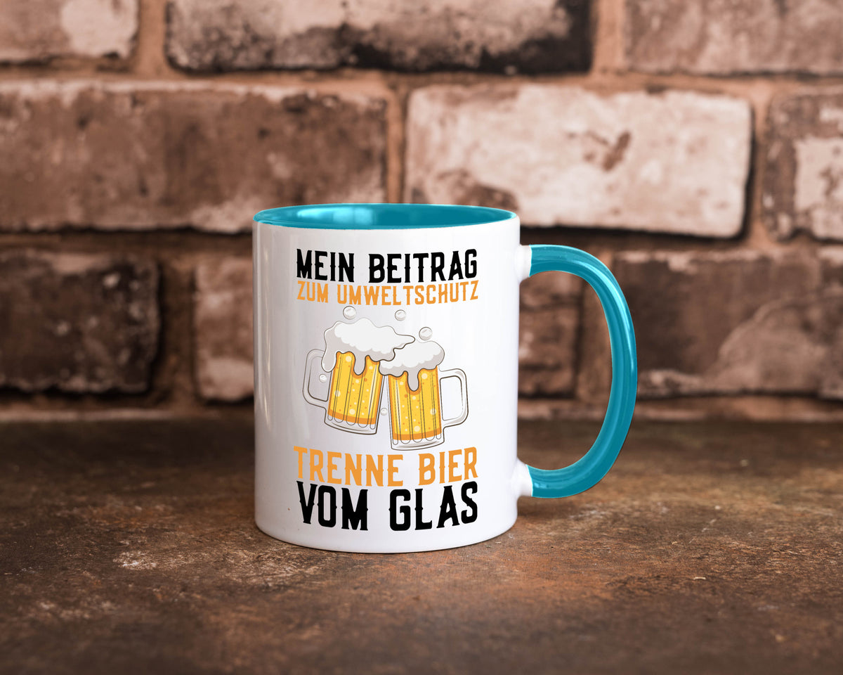 Beitrag zum Umweltschutz | Biertrinker Party Pils lustiger Spruch Geschenk Tasse
