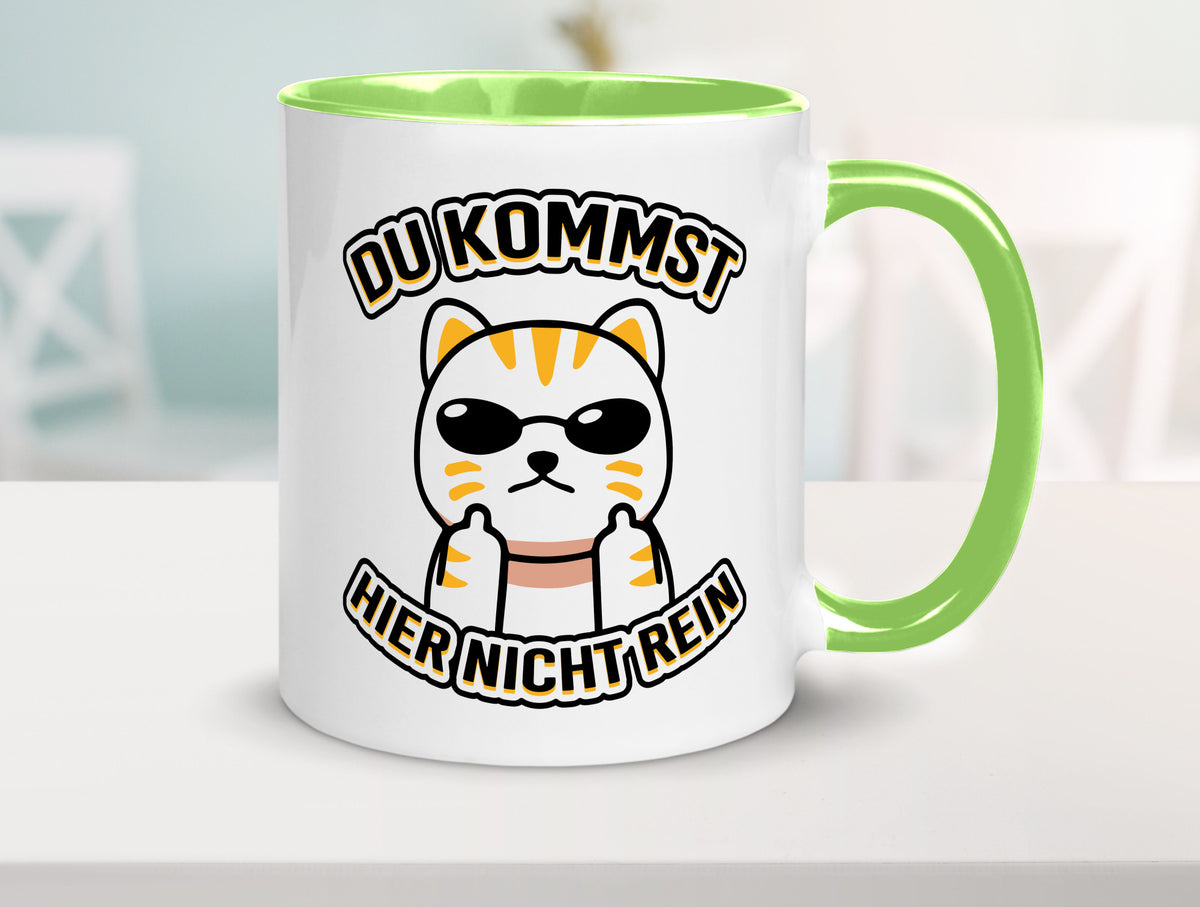 Du kommst hier nicht rein | Böse Katze Humor Tierliebhaber Geschenkidee Tasse