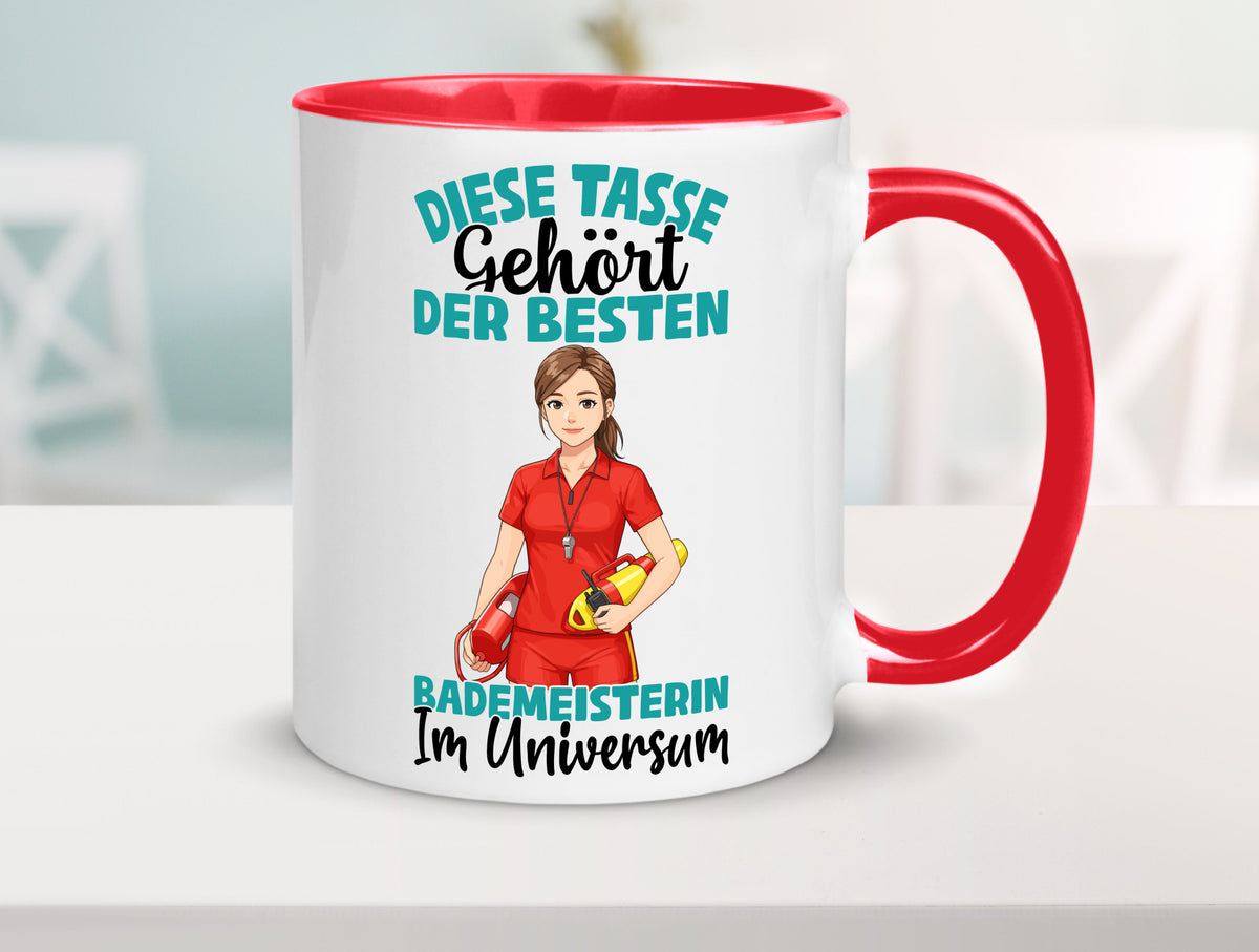 Im Universum: Bademeisterin | Schwimmmeisterin Geschenk Humor Geschenkidee Tasse