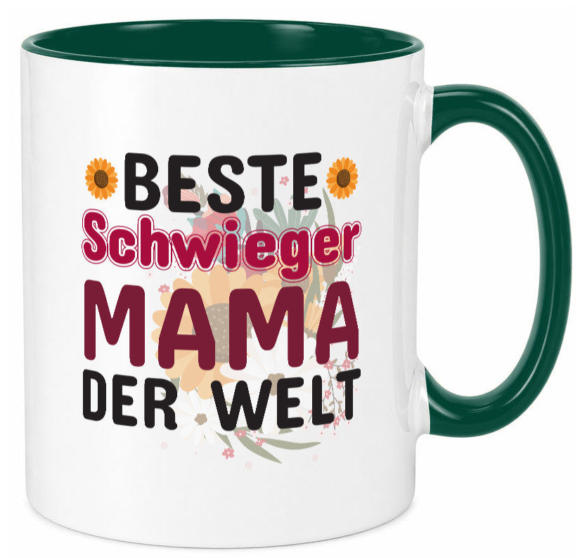Beste Schwiegermama | Schwiegermutter Tasse Blumen Humor Familie Geschenkidee