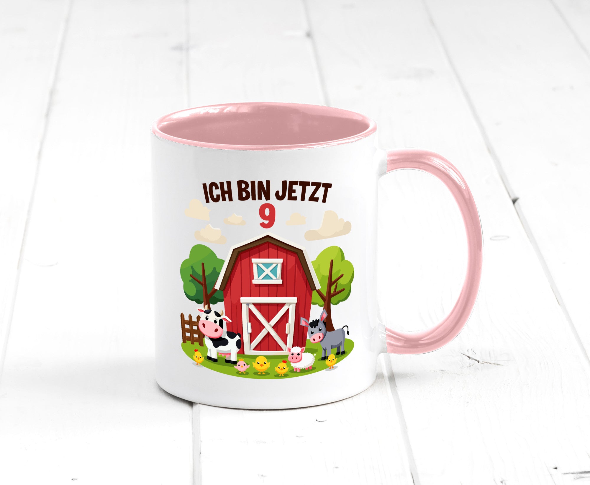 9. Geburtstag | 8 Jahre Bauernhof und Tiere Humor Geschenkidee Tasse