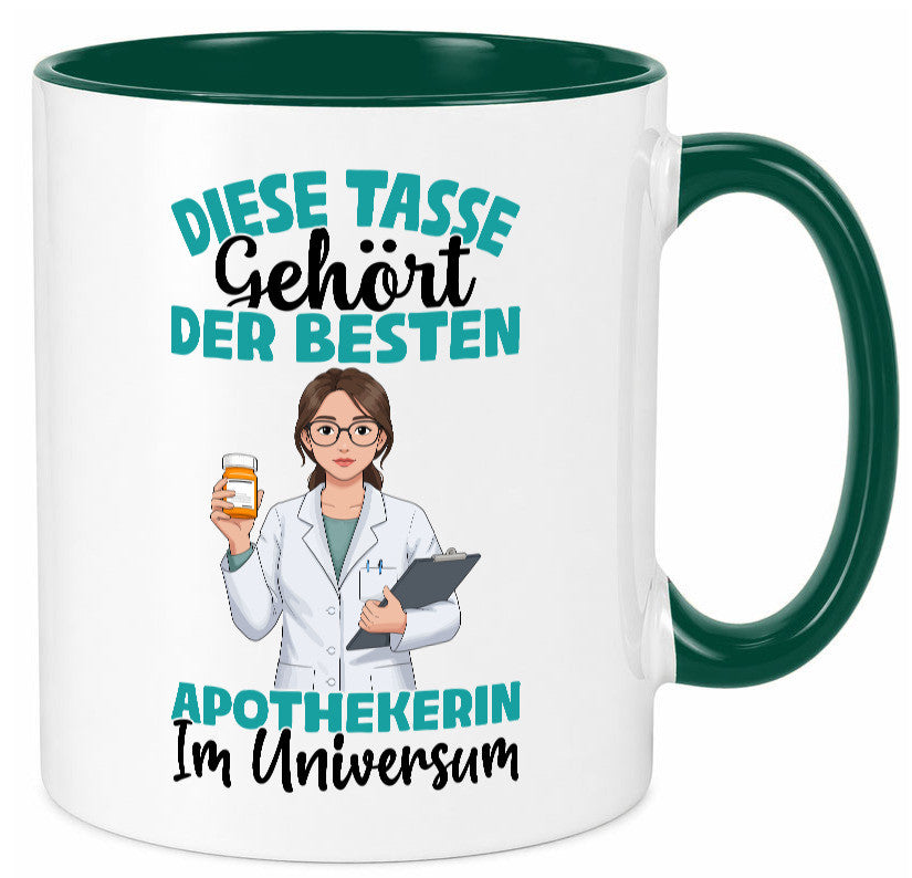 Im Universum: Apothekerin | Apotheke Pharmazie lustiger Spruch Geschenk Humor Tasse