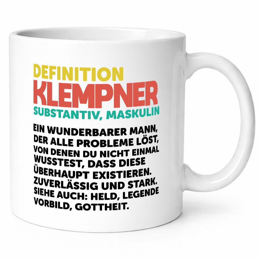Definition Klempner | Arbeit Held Geschenkidee Kollegen Büro Humor Tasse