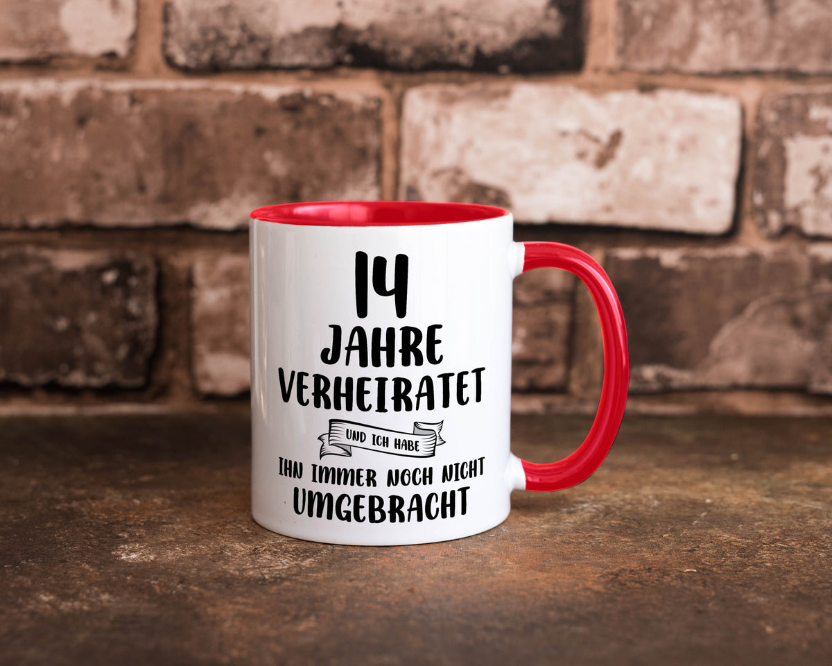 14 Jahre Verheiratet, immer noch am Leben! lustig Humor Geschenkidee Geschenk Tasse