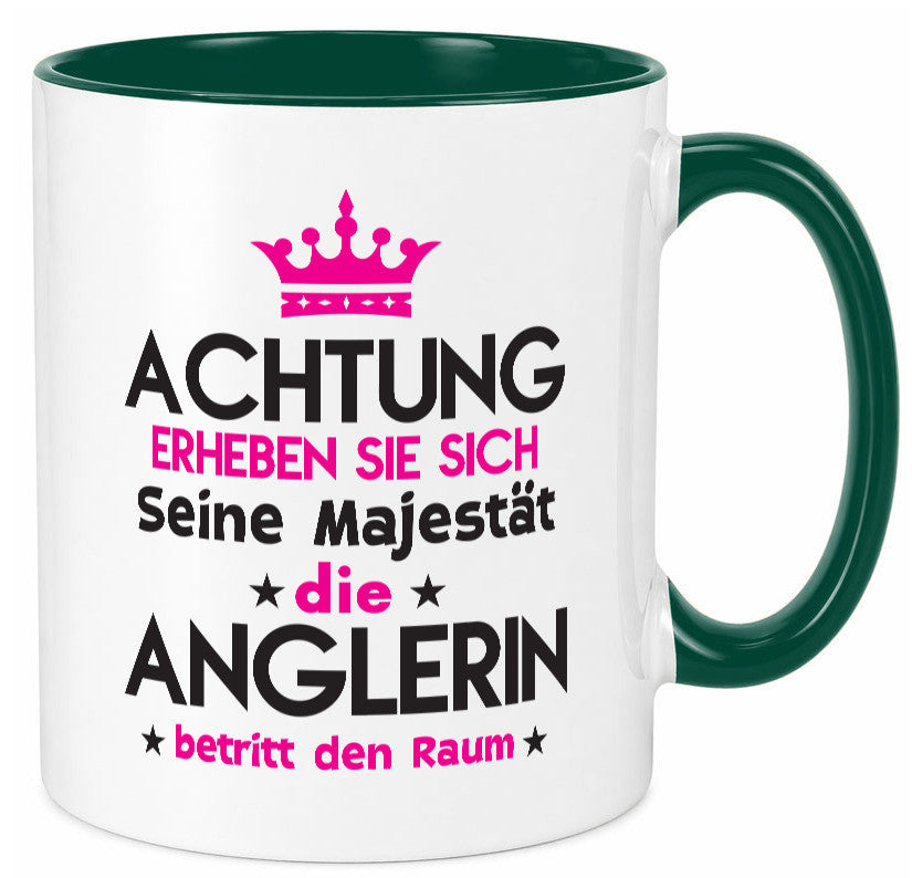 Seine Majestät Anglerin | Angeln Fischerin lustiger Spruch Geschenk Humor Tasse