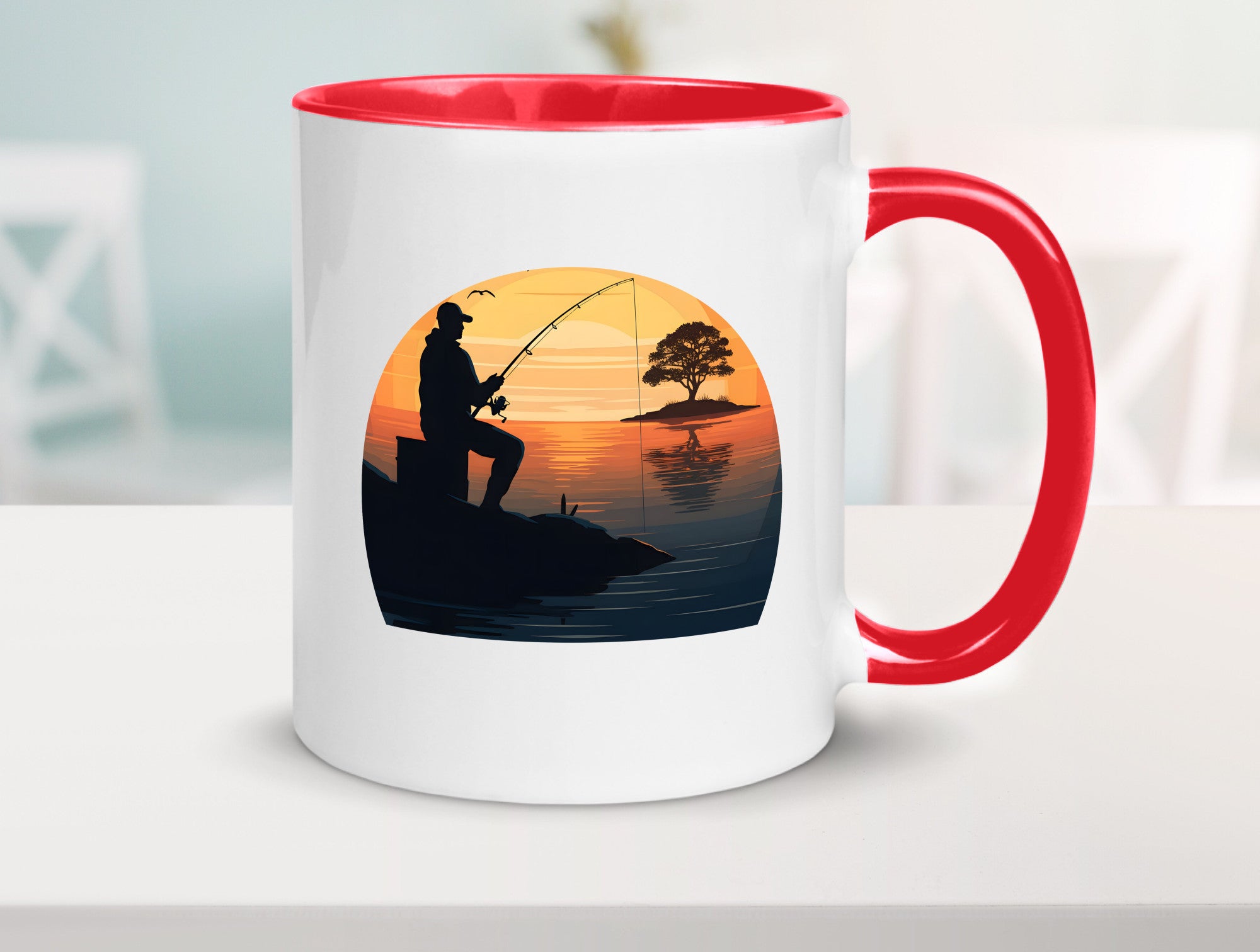 Angler | Sonnenuntergang Fischer Fische Angeln v2 Geschenk Humor Geschenkidee