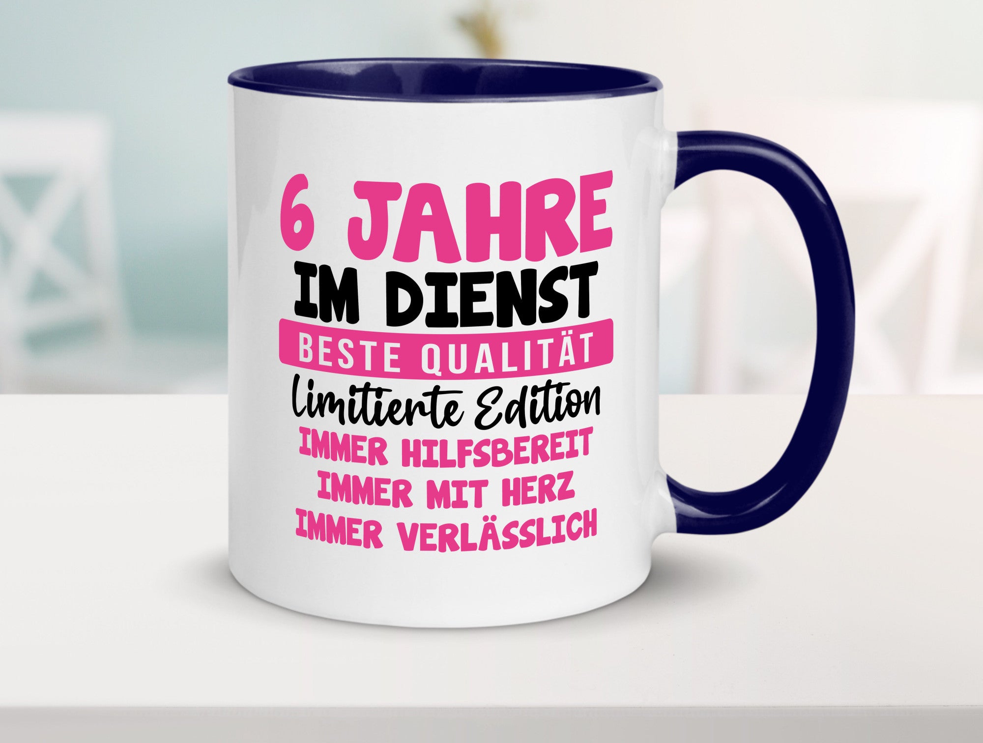6 Jahre im Dienst | Jubiläum Arbeit v10 lustiger Spruch Geschenk Kollegen Büro
