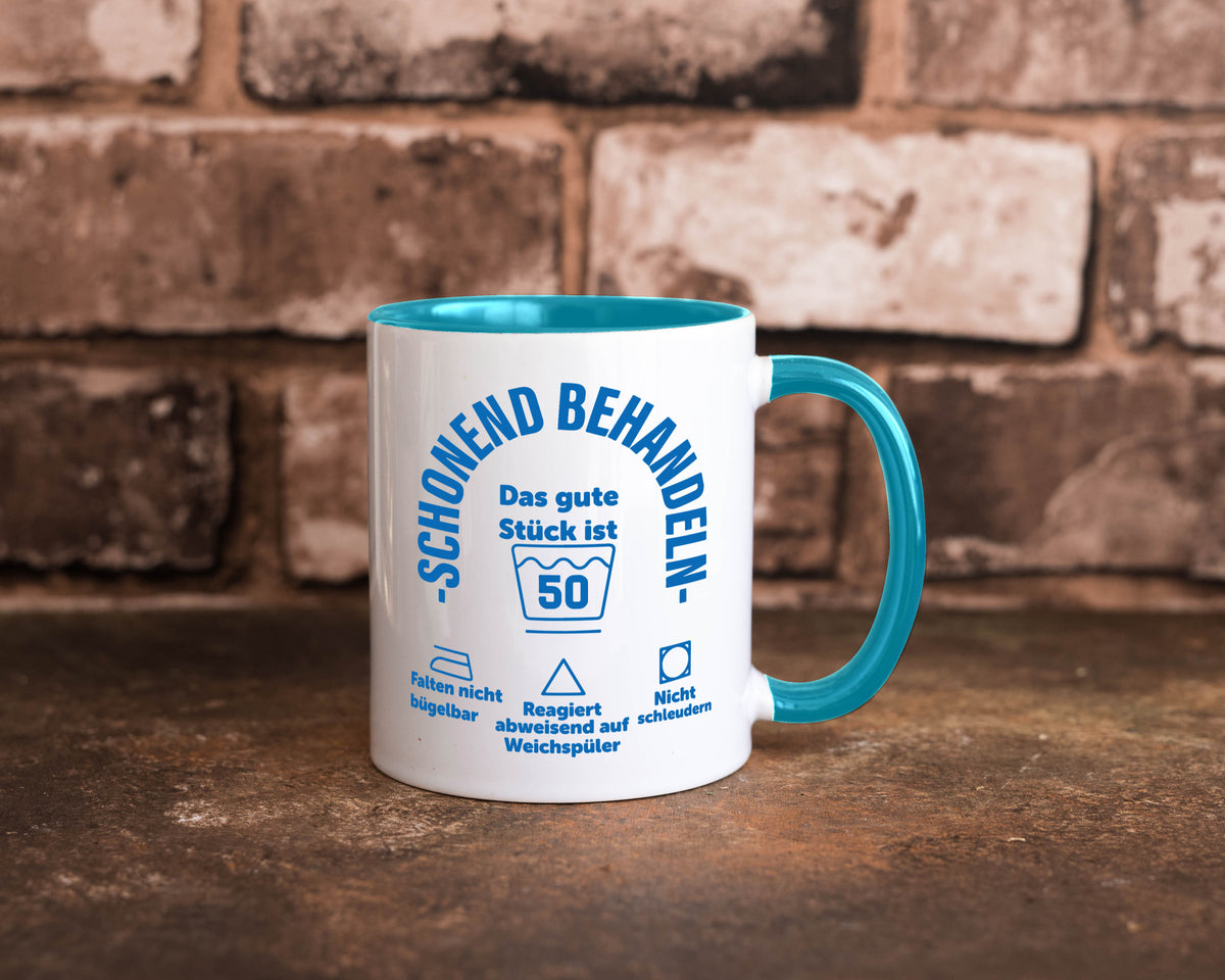 Schonend behandeln | 50 Geburtstag Humor Geschenkidee Tasse