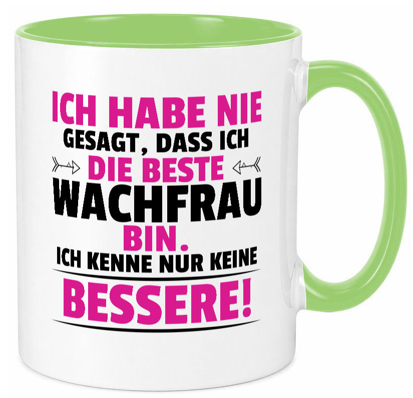 Die Beste Wachfrau | Wachpersonal Nachtwächter lustig Humor Geschenkidee Tasse
