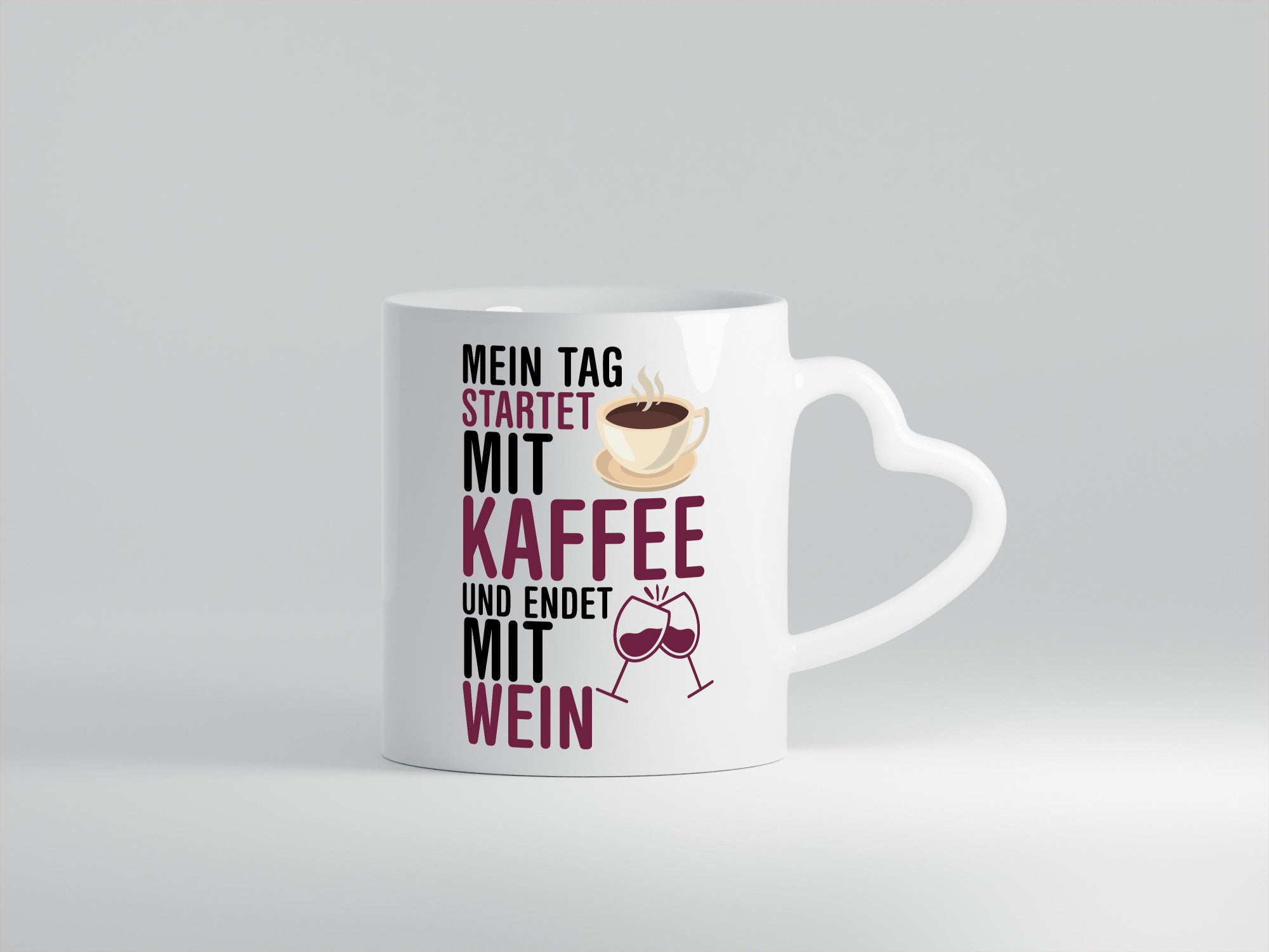 Mit Kaffe und Wein | Kaffeeliebhaber Weinliebhaber Geschenkidee Humor Tasse