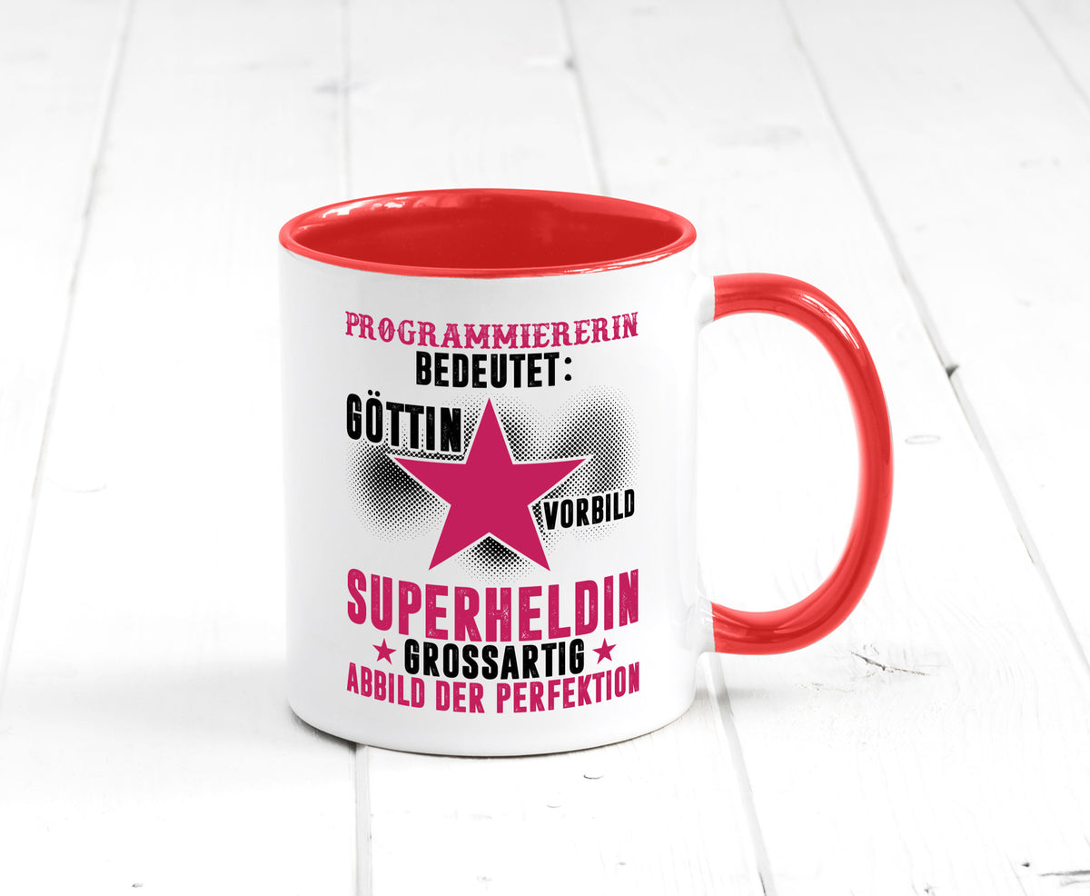 Bedeutung von Programmiererin | Software Entwickler lustiger Spruch Geschenk Tasse
