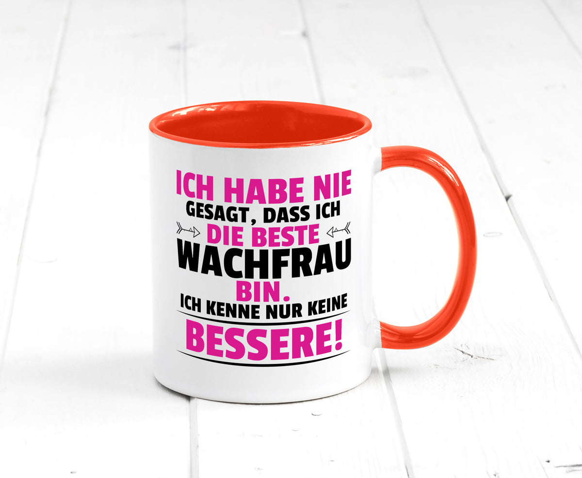 Die Beste Wachfrau | Wachpersonal Nachtwächter lustig Humor Geschenkidee Tasse