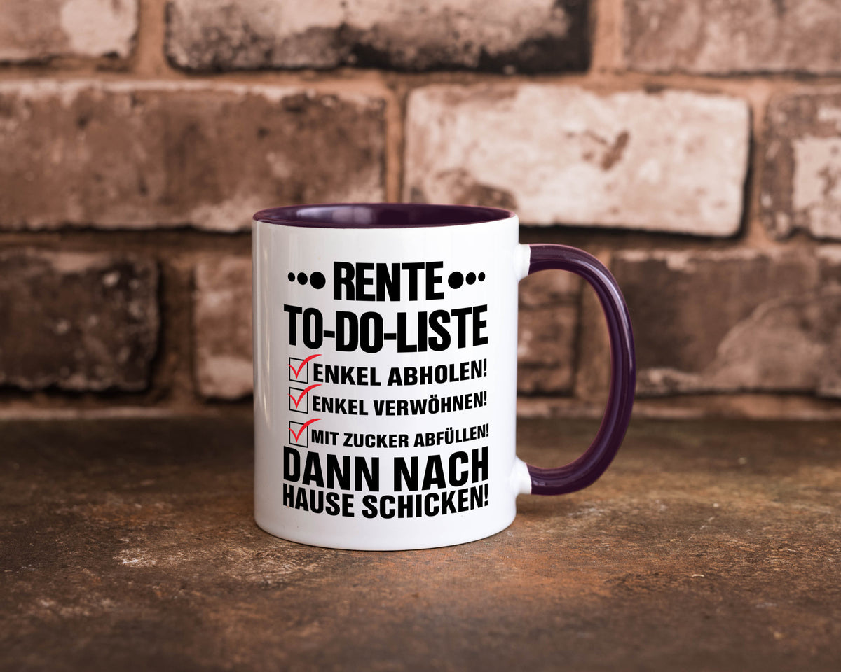 Rente To-Do-Liste | Rentner Tasse Enkel verwöhnen Geschenk Ruhestand Jubiläum