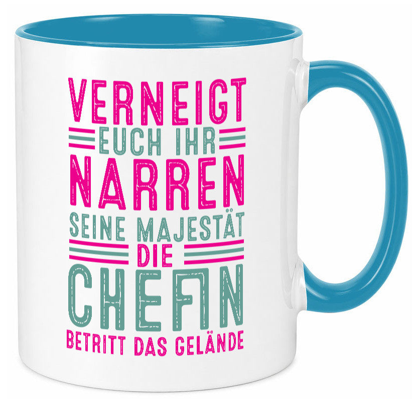 Verneigt euch: Chefin | Führungskraft Vorgesetzte v2 Humor Arbeit Kollegen Büro Tasse