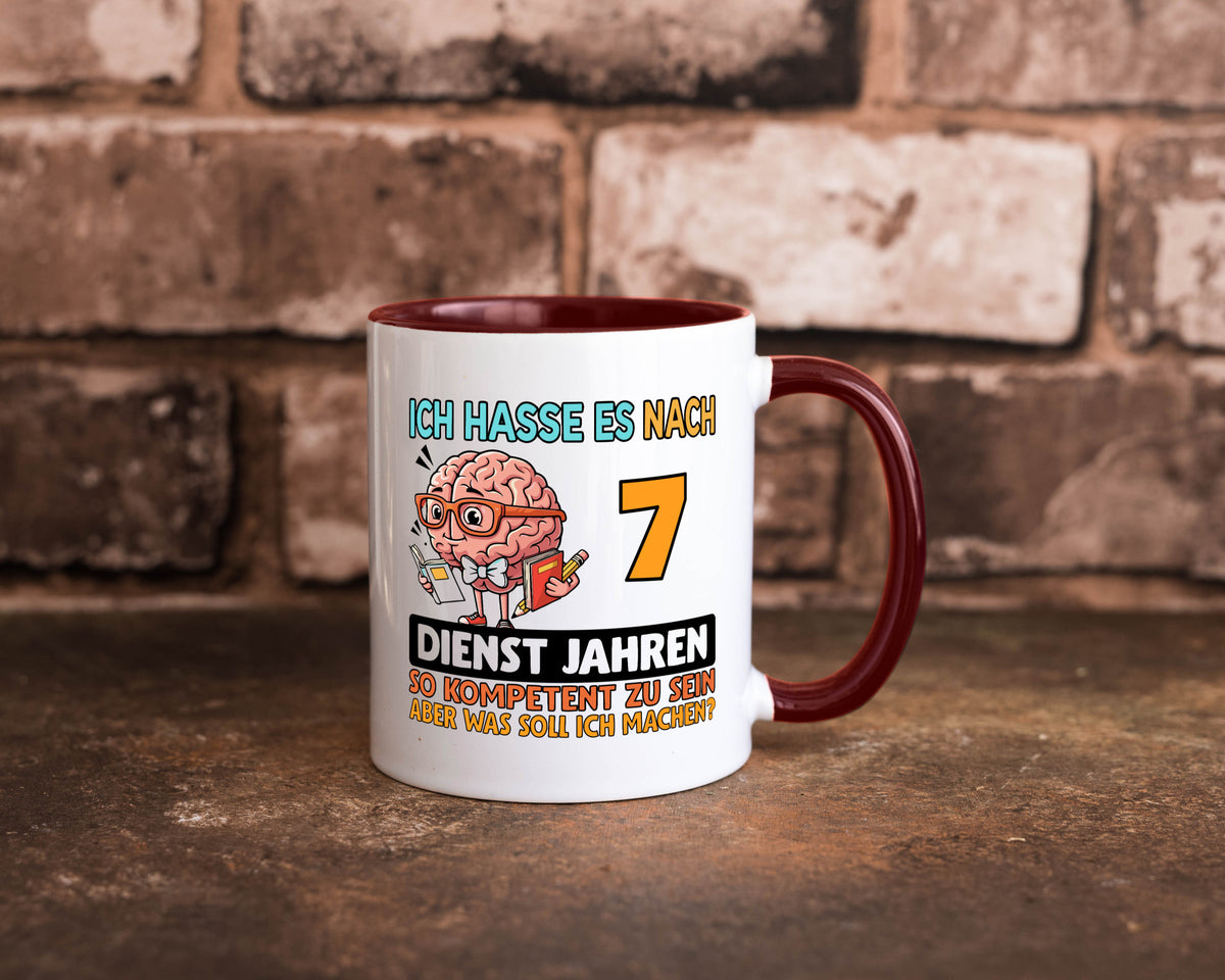 7 Dienstjahre | Arbeit Kompetent lustig Kollegen Büro Geschenk Tasse