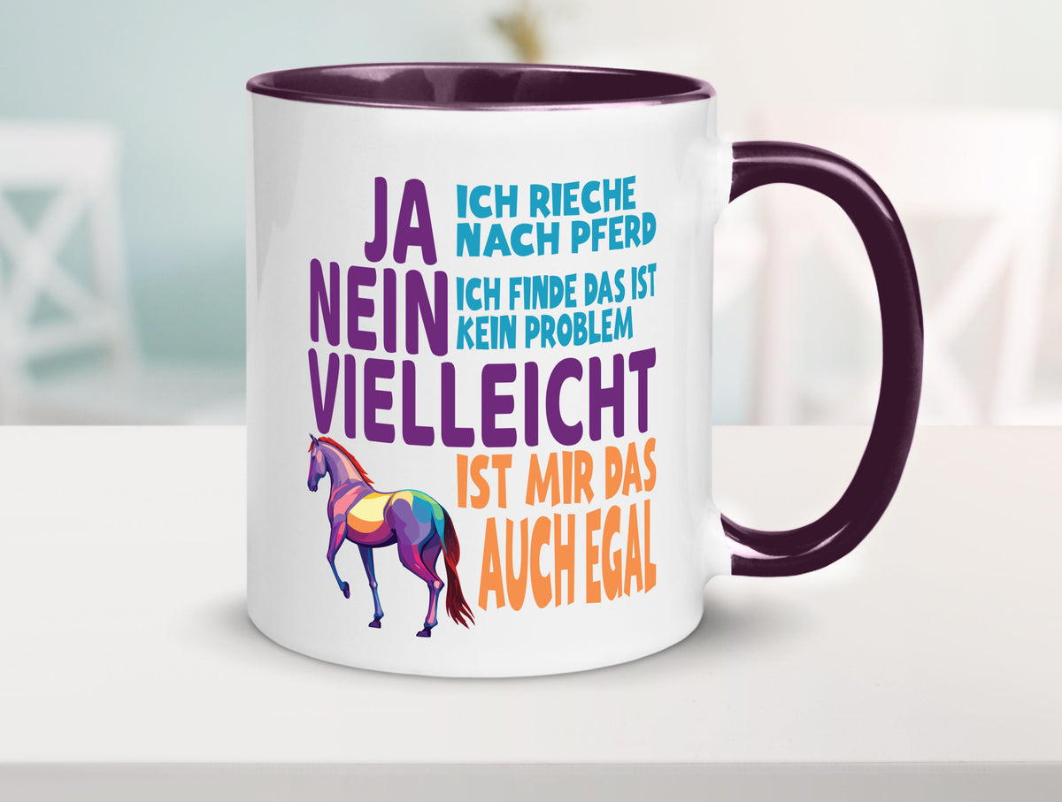 Ja ich Rieche nach Pferd | Reiten Pferdestall lustiger Spruch Geschenk Humor Tasse