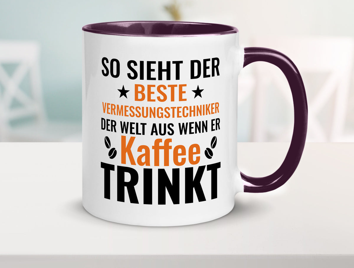 Kaffee trinkt: Vermessungstechniker | Techniker Geschenk Humor Geschenkidee Tasse