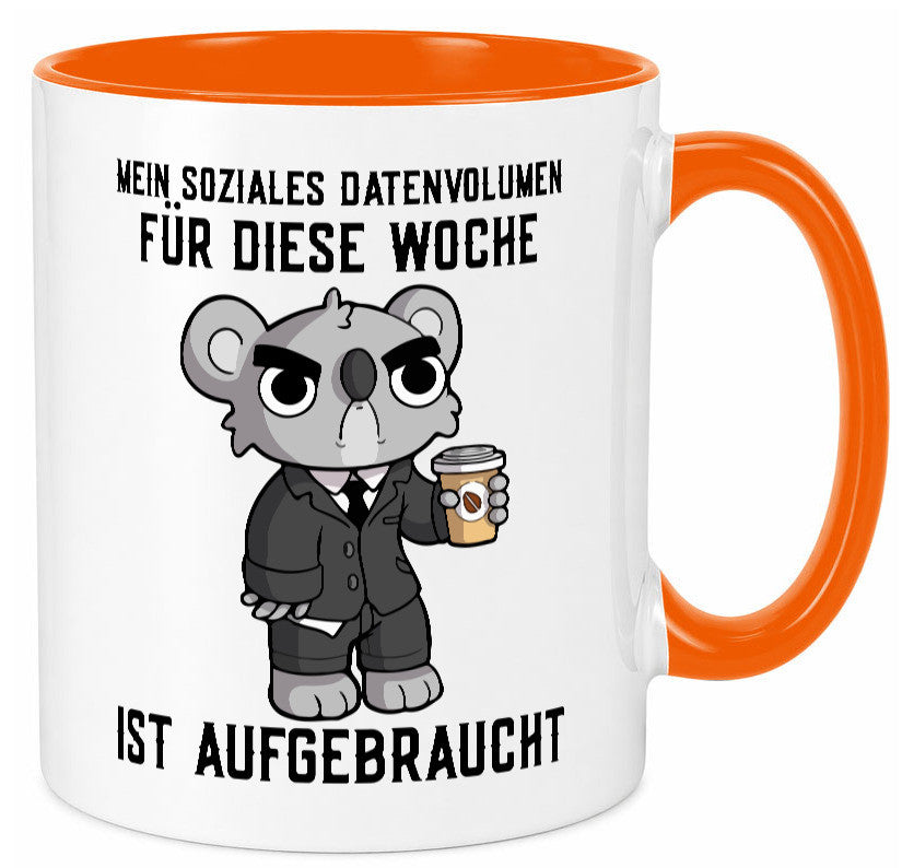 Soziales Datenvolumen | wütender Bär Einzelgänger Nerd Geschenkidee Humor Tasse