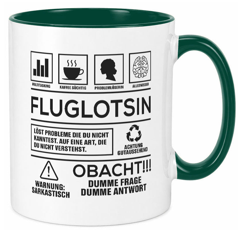 Achtung Probleme Fluglotsin | Flughafen Flugverkehr Geschenk Humor Geschenkidee Tasse