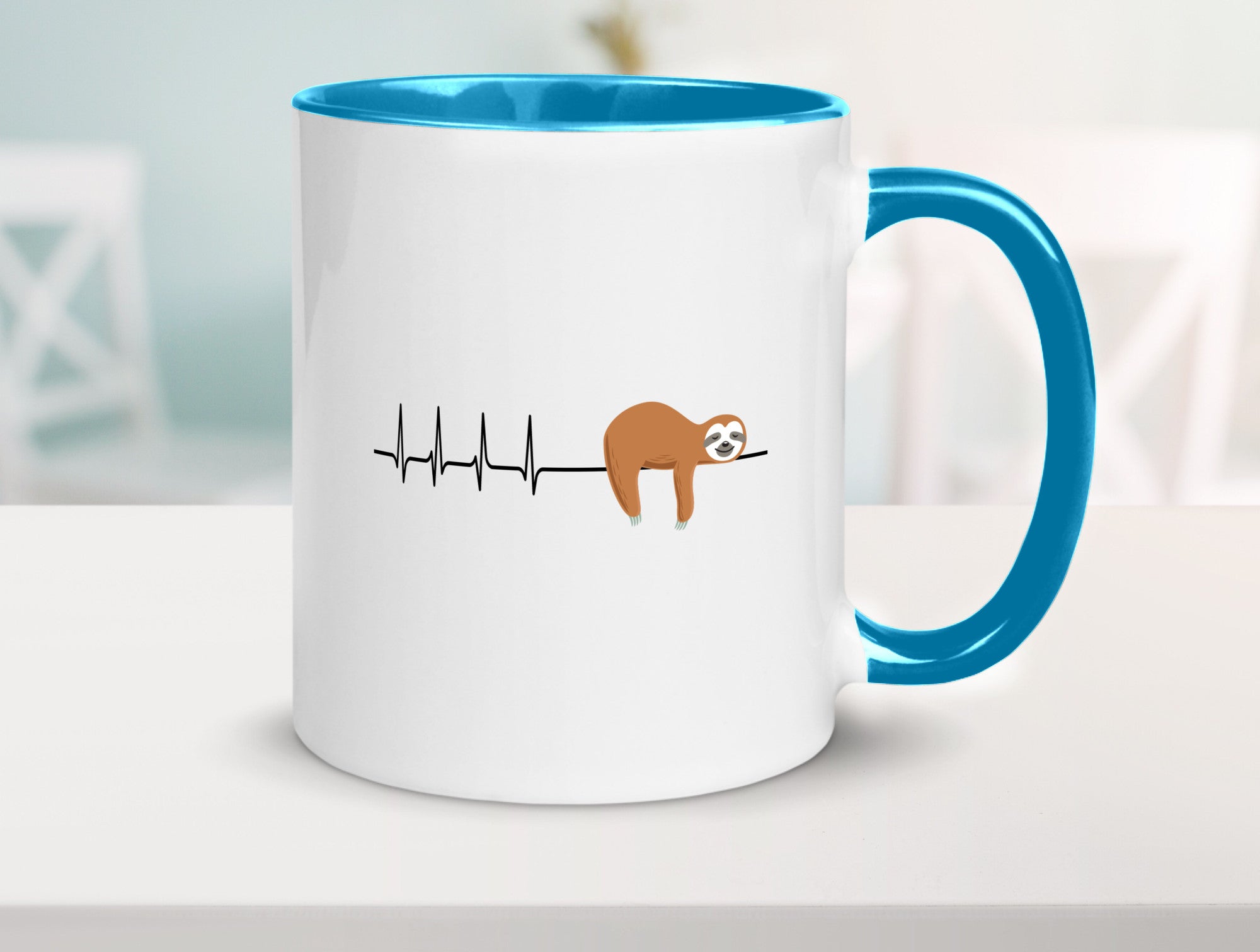 Herzschlag Faultier | Faulheit Morgenmuffel faul Humor Tierliebhaber