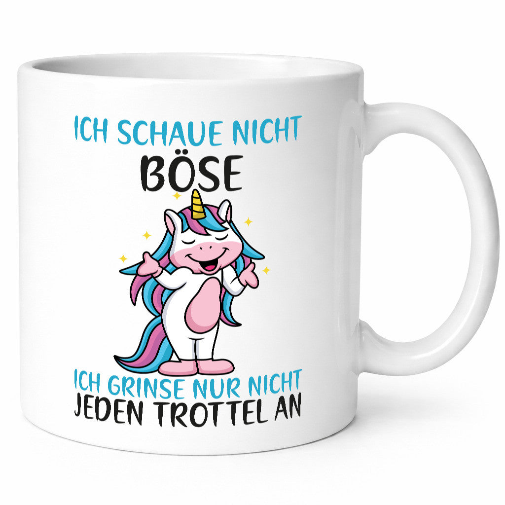 Ich schaue nicht Böse | Einhorn Trottel Grinsen lustiger Spruch Geschenk Humor