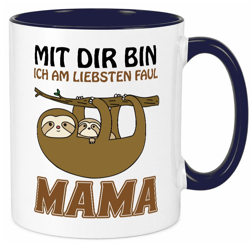 Faultiermama lustig Familie Geschenkidee Geschenk Tasse